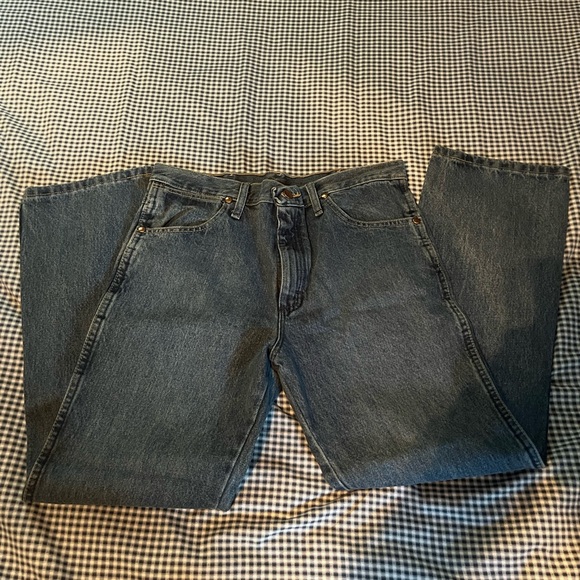 WORN TEICE, DONT FIT WRANGLER SLIM FIT COWBOY CUT ROUGH STONE JEANS 32x30 - Picture 2 of 4